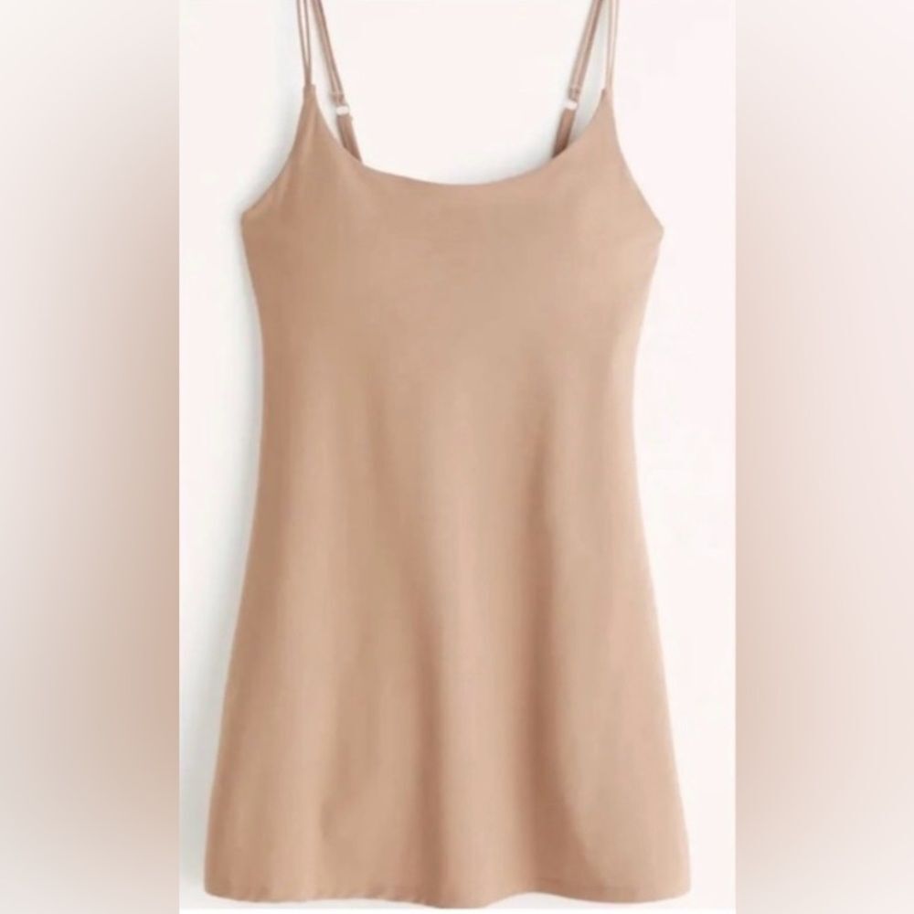 NWOT A&F Traveler Mini Dress Tan Size XXS Minimalist Nude Neutral